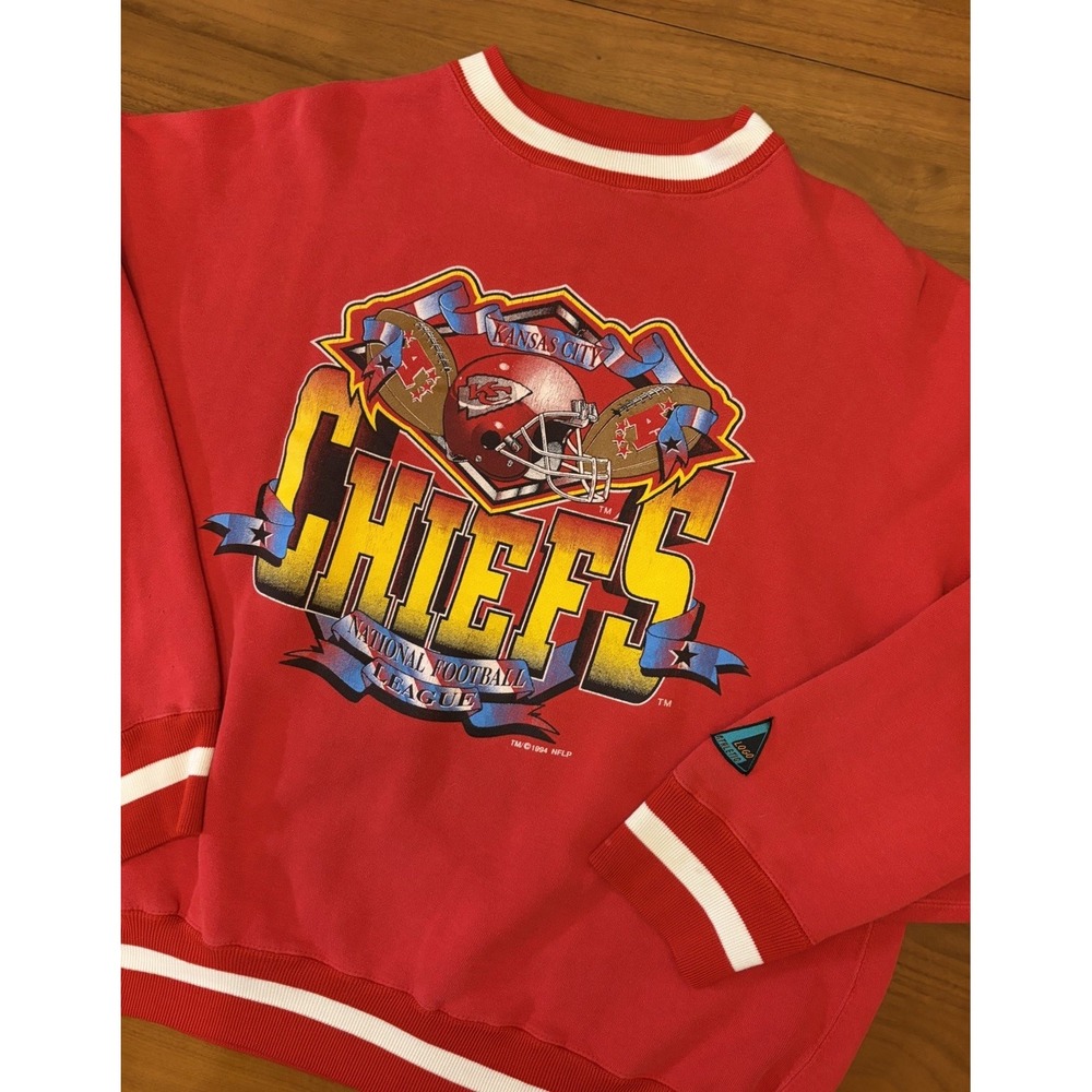 Vintage 1994 Kansas City Chiefs Sweatshirt Sz L Logo Athletic Red Crewneck KC 90